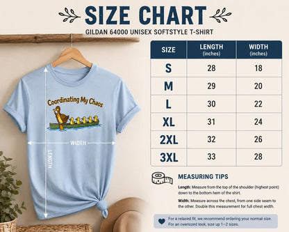 Coordinating My Chaos Duck Canoe T Shirt, Funny Mom Tee, Duck Lover Apparel
