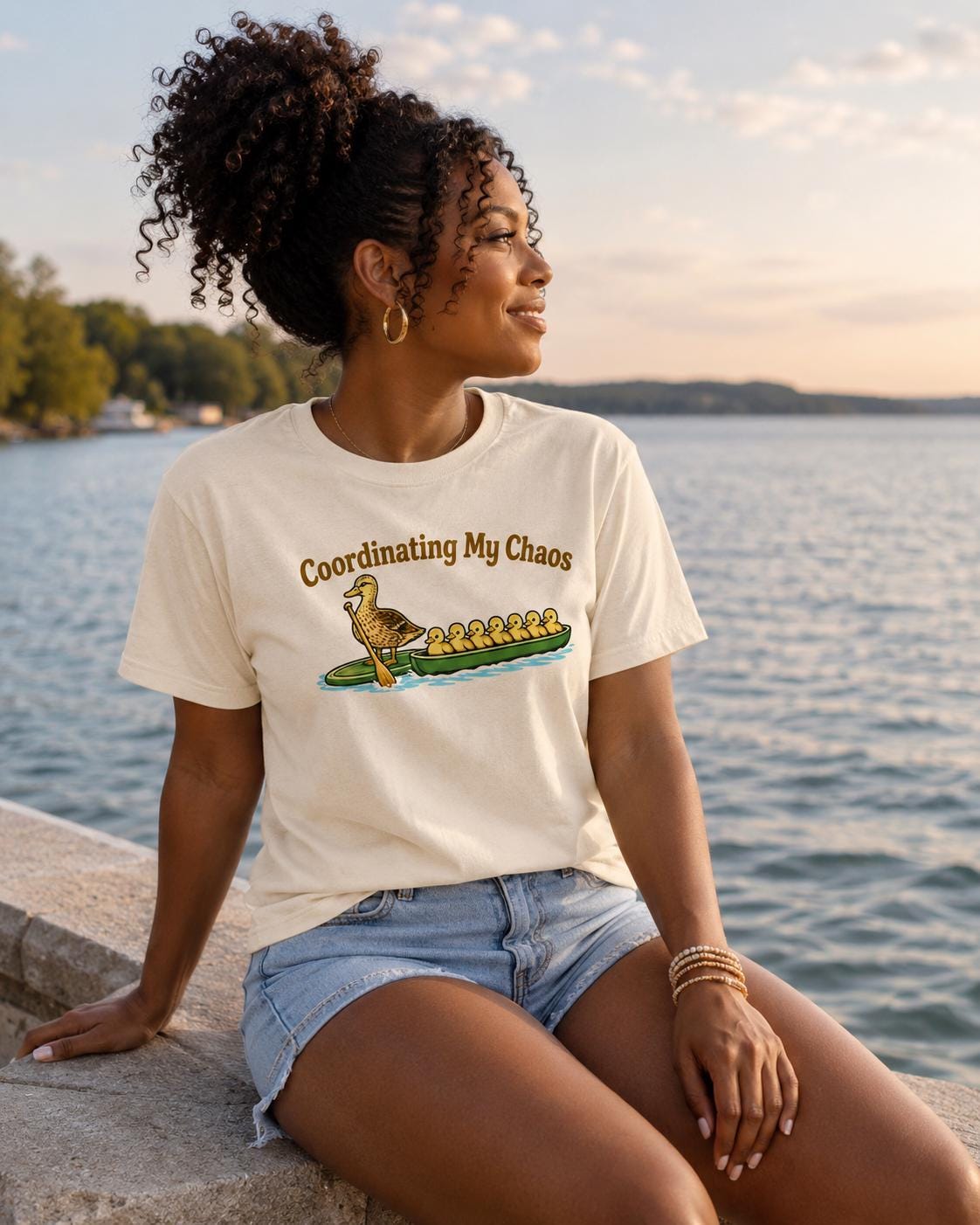 Coordinating My Chaos Duck Canoe T Shirt, Funny Mom Tee, Duck Lover Apparel