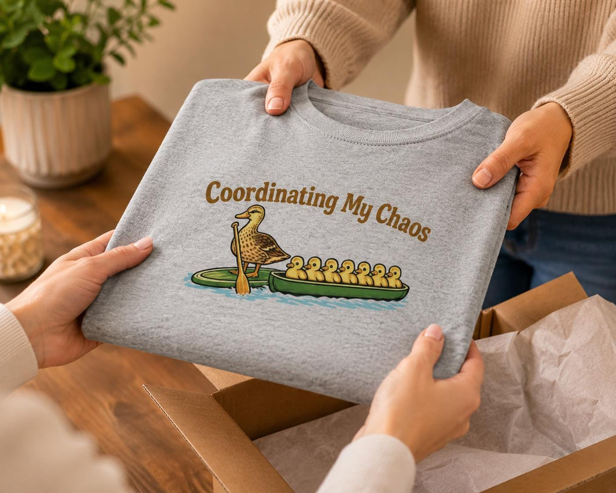 Coordinating My Chaos Duck Canoe T Shirt, Funny Mom Tee, Duck Lover Apparel
