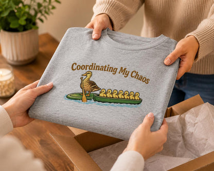 Coordinating My Chaos Duck Canoe T Shirt, Funny Mom Tee, Duck Lover Apparel