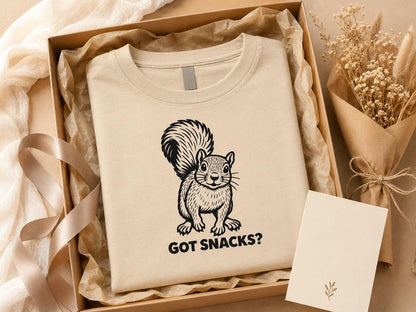 Funny Squirrel Shirt, Woodland Animal Graphic Tee, Got Snacks? Unisex T-Shirt