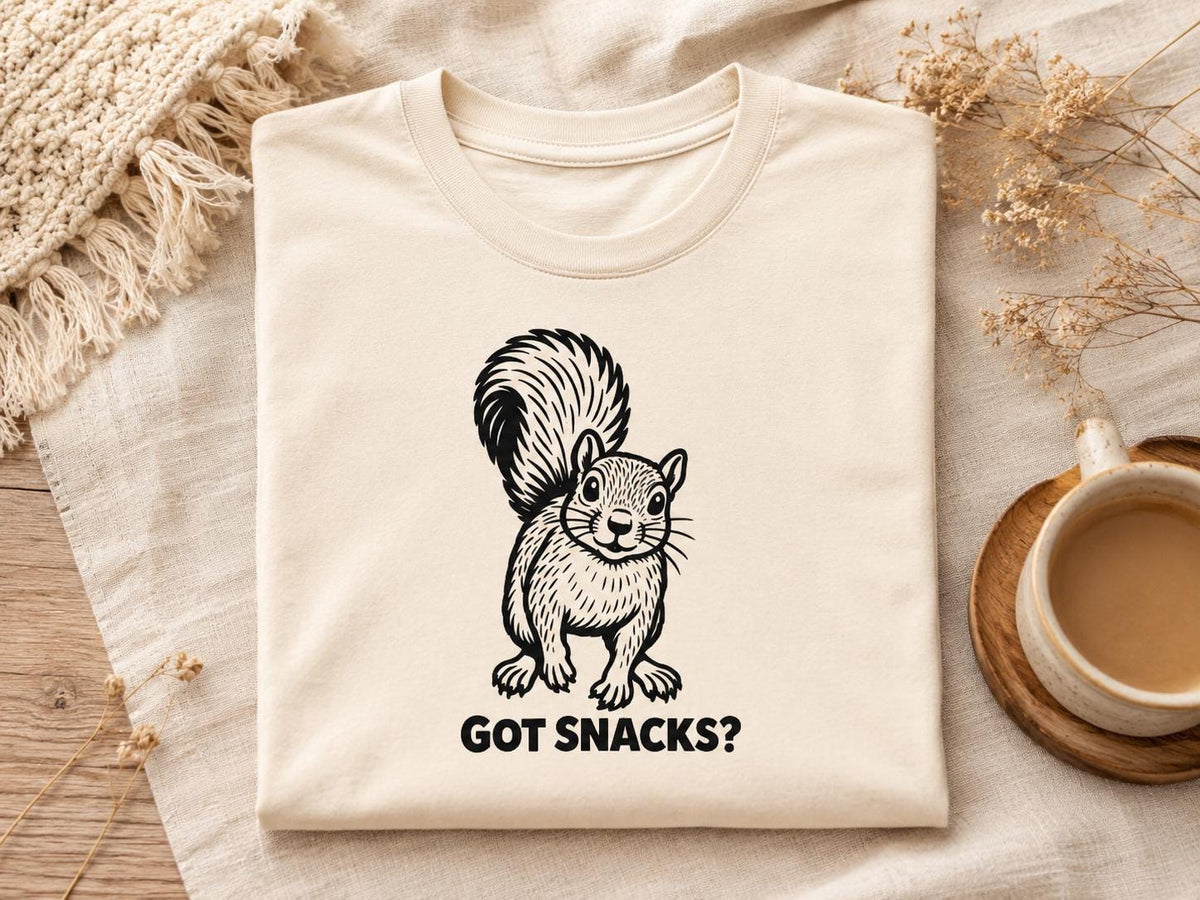 Funny Squirrel Shirt, Woodland Animal Graphic Tee, Got Snacks? Unisex T-Shirt