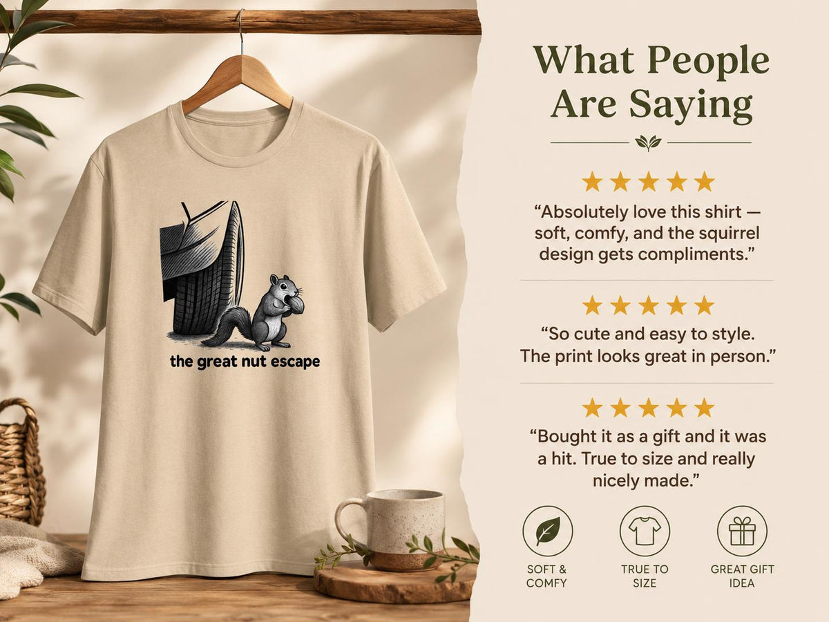 Funny Squirrel Shirt: The Nut Escape Woodland Animal Tee