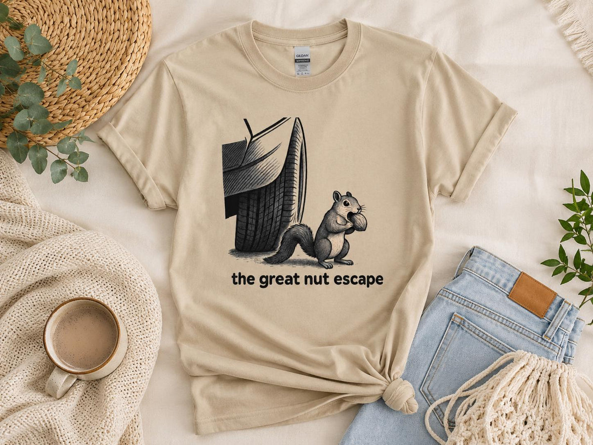 Funny Squirrel Shirt: The Nut Escape Woodland Animal Tee