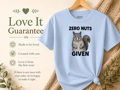 Funny Squirrel Shirt Zero Nuts Given Sarcastic Animal Lover Gift Graphic Tee