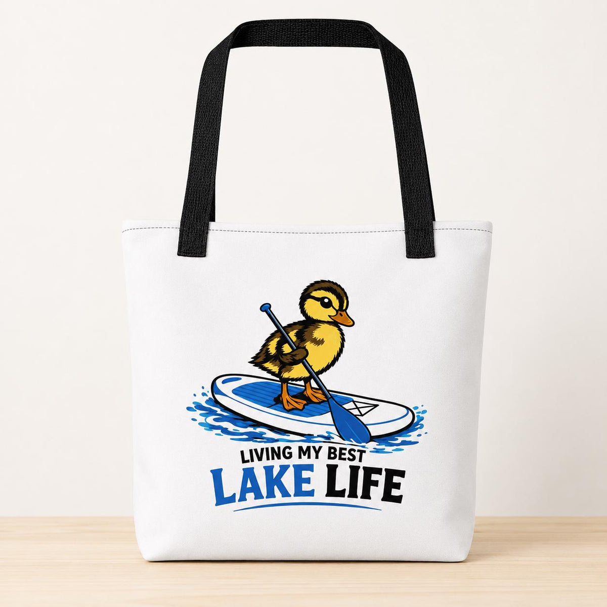 Duck Paddleboard Tote Bag, Lake Life Summer Beach Bag, Outdoor Lover Gift