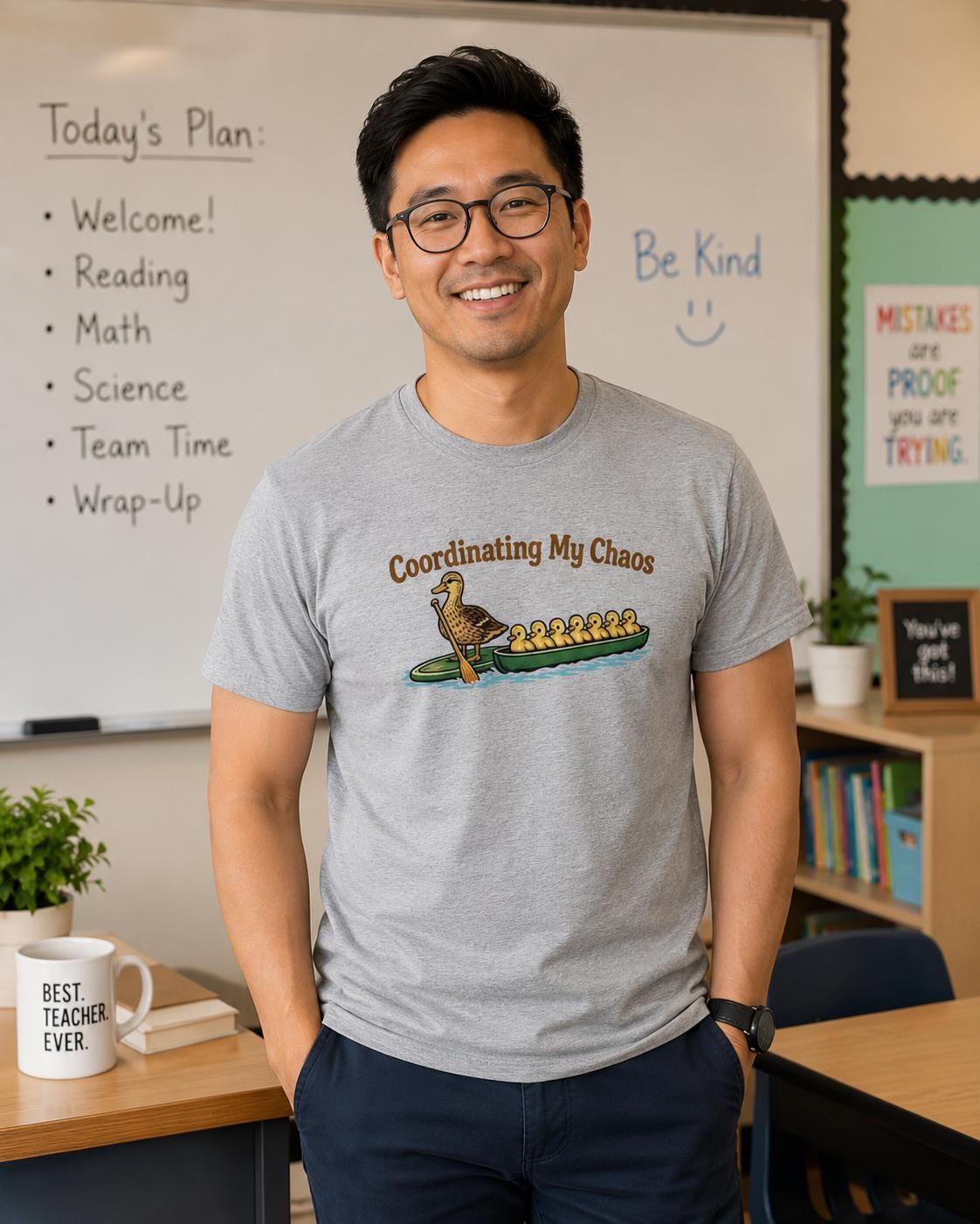 Coordinating My Chaos Duck Canoe T Shirt, Funny Mom Tee, Duck Lover Apparel