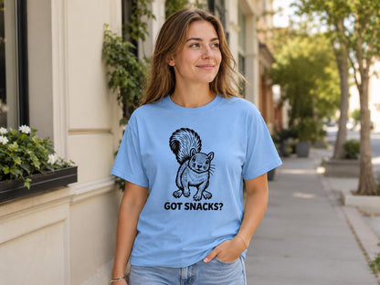Funny Squirrel Shirt, Woodland Animal Graphic Tee, Got Snacks? Unisex T-Shirt