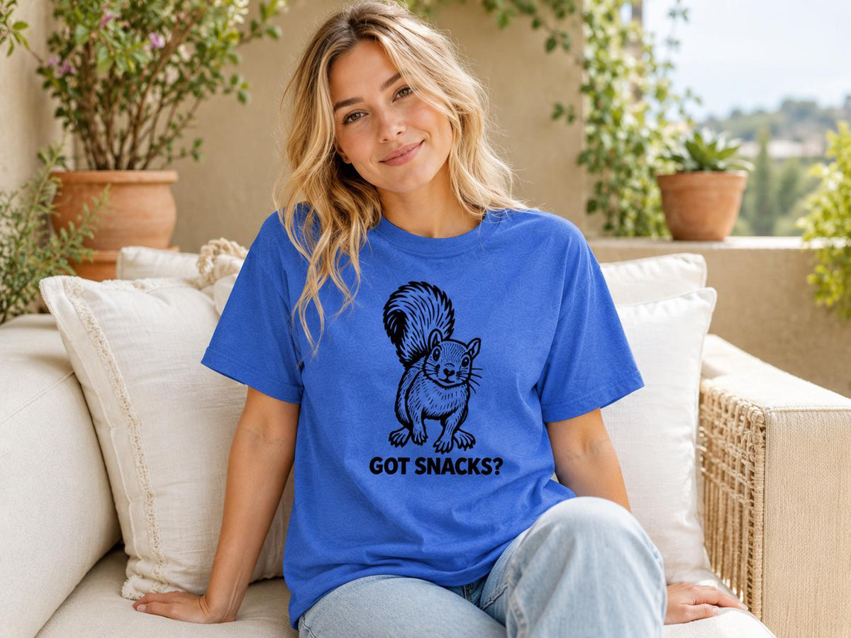 Funny Squirrel Shirt, Woodland Animal Graphic Tee, Got Snacks? Unisex T-Shirt