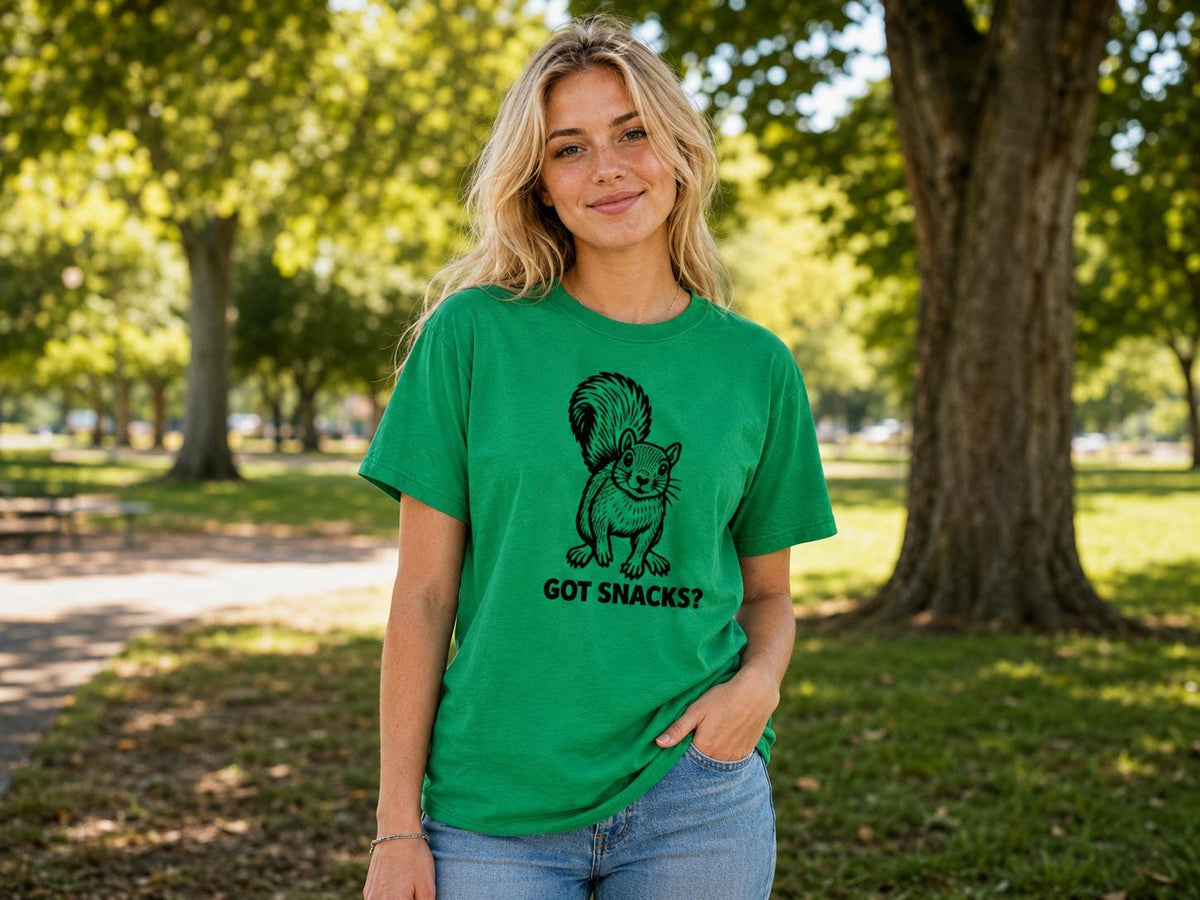 Funny Squirrel Shirt, Woodland Animal Graphic Tee, Got Snacks? Unisex T-Shirt