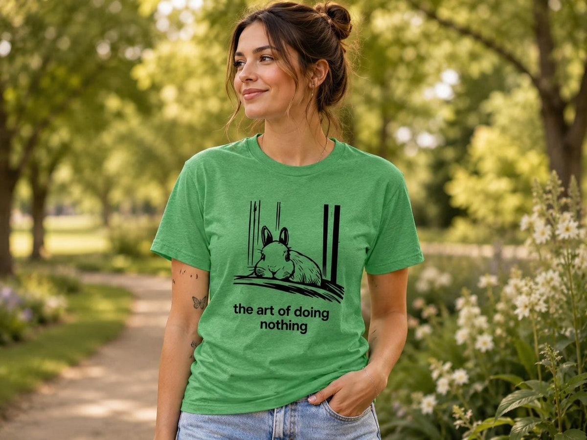 Funny Rabbit Shirt The Art Of Doing Nothing Bunny Lover Gift Cozy Animal Tee