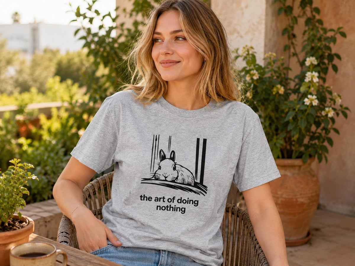 Funny Rabbit Shirt The Art Of Doing Nothing Bunny Lover Gift Cozy Animal Tee