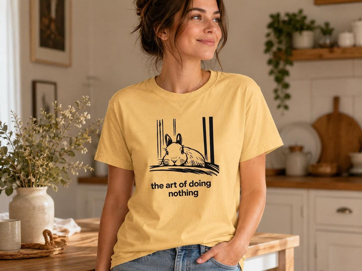 Funny Rabbit Shirt The Art Of Doing Nothing Bunny Lover Gift Cozy Animal Tee