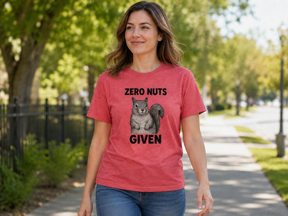 Funny Squirrel Shirt Zero Nuts Given Sarcastic Animal Lover Gift Graphic Tee