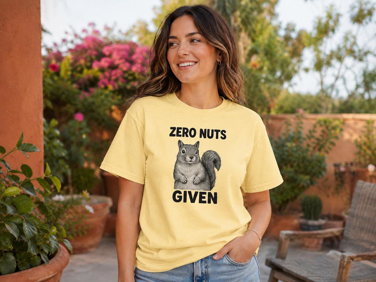 Funny Squirrel Shirt Zero Nuts Given Sarcastic Animal Lover Gift Graphic Tee