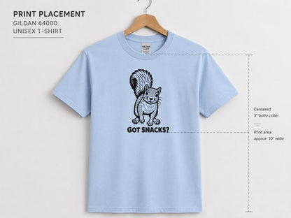 Funny Squirrel Shirt, Woodland Animal Graphic Tee, Got Snacks? Unisex T-Shirt