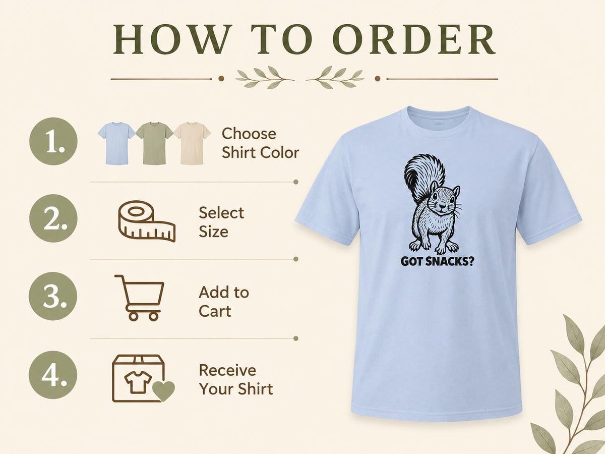 Funny Squirrel Shirt, Woodland Animal Graphic Tee, Got Snacks? Unisex T-Shirt