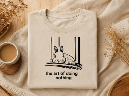 Funny Rabbit Shirt The Art Of Doing Nothing Bunny Lover Gift Cozy Animal Tee