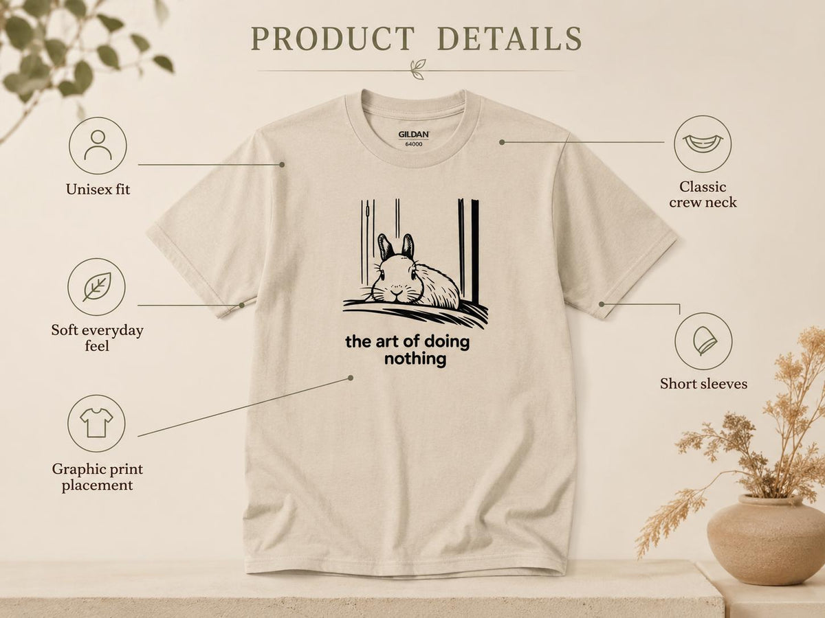 Funny Rabbit Shirt The Art Of Doing Nothing Bunny Lover Gift Cozy Animal Tee