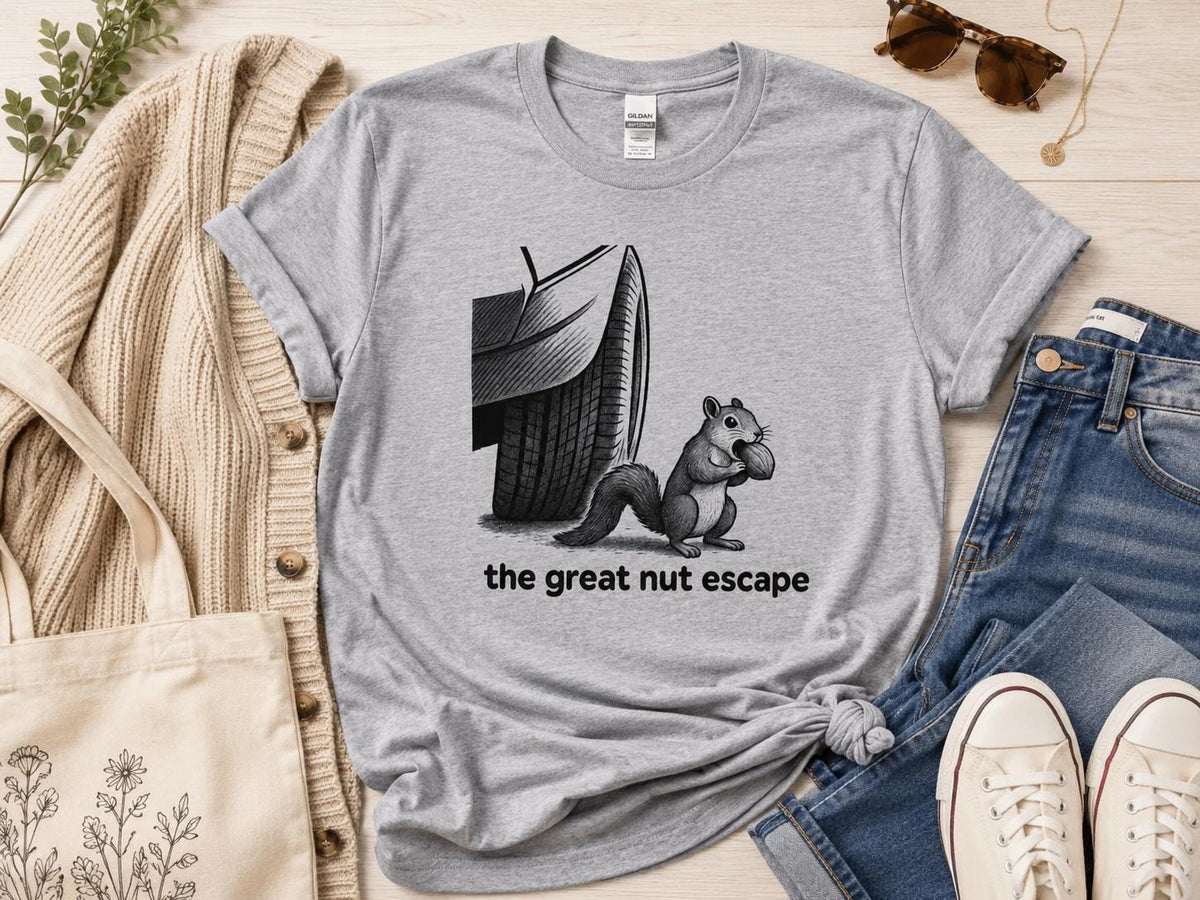Funny Squirrel Shirt: The Nut Escape Woodland Animal Tee