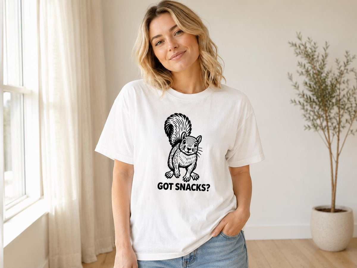 Funny Squirrel Shirt, Woodland Animal Graphic Tee, Got Snacks? Unisex T-Shirt