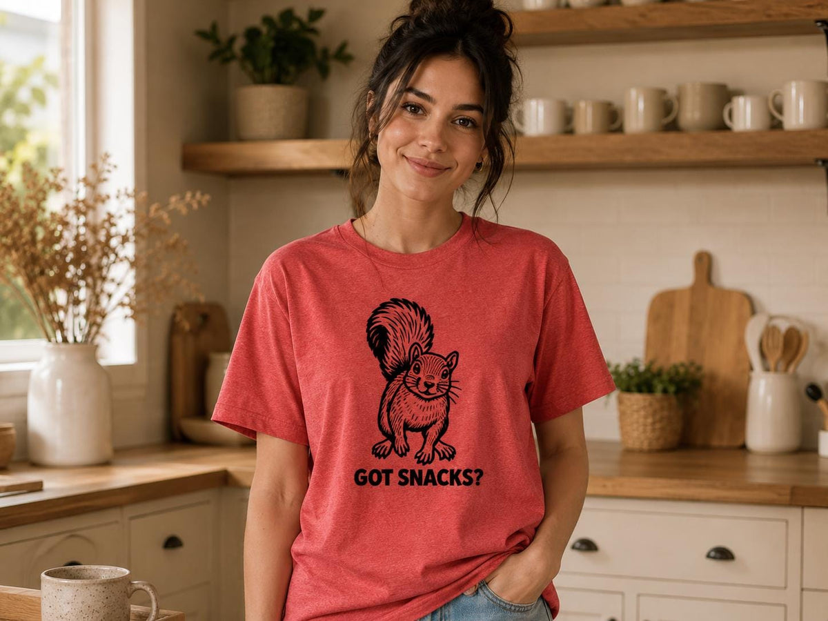 Funny Squirrel Shirt, Woodland Animal Graphic Tee, Got Snacks? Unisex T-Shirt