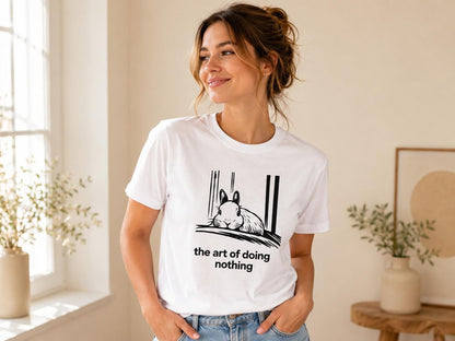 Funny Rabbit Shirt The Art Of Doing Nothing Bunny Lover Gift Cozy Animal Tee