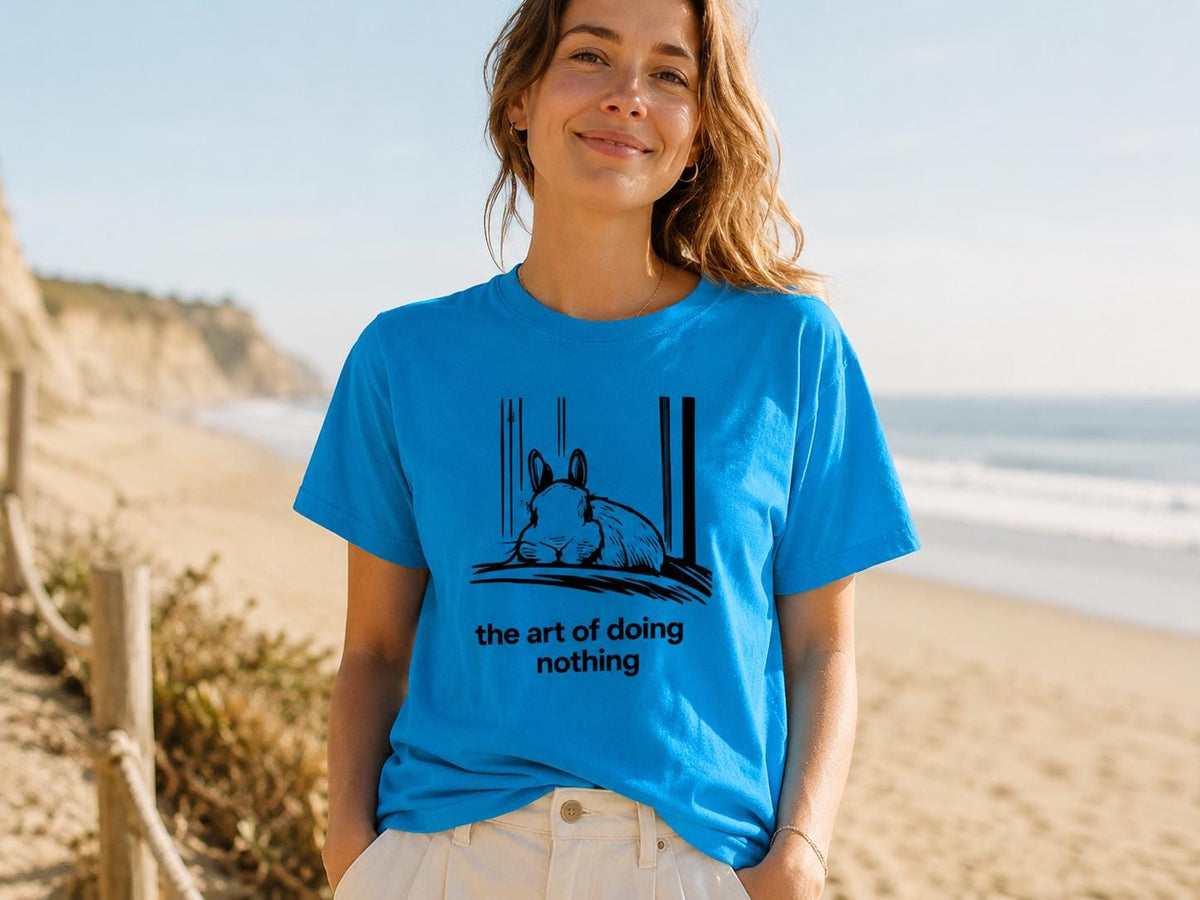 Funny Rabbit Shirt The Art Of Doing Nothing Bunny Lover Gift Cozy Animal Tee