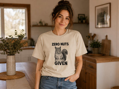 Funny Squirrel Shirt Zero Nuts Given Sarcastic Animal Lover Gift Graphic Tee