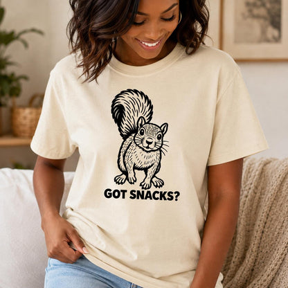Funny Squirrel Shirt, Woodland Animal Graphic Tee, Got Snacks? Unisex T-Shirt