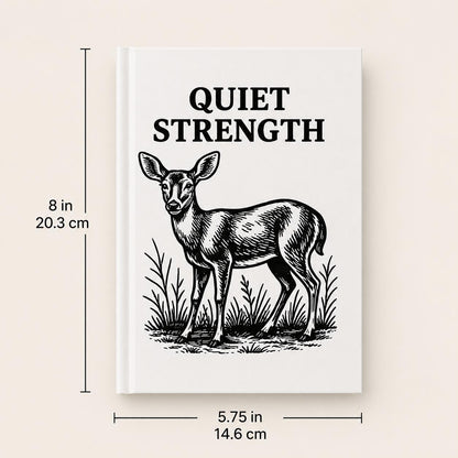 Deer Illustration Hardcover Journal, Wildlife Reflection Notebook, Lined Pages