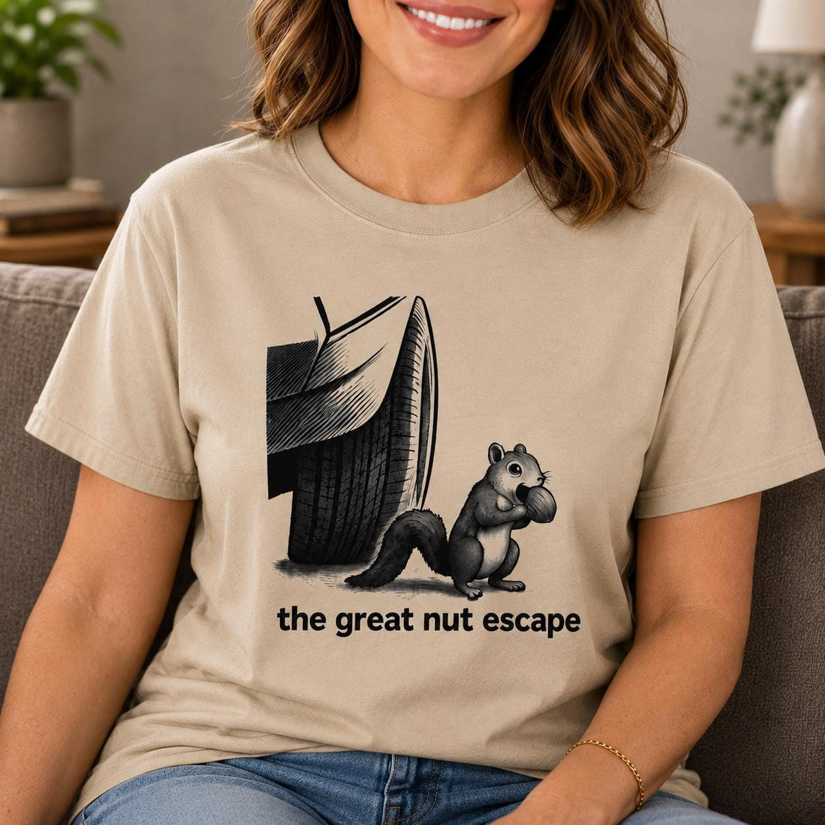 Funny Squirrel Shirt: The Nut Escape Woodland Animal Tee