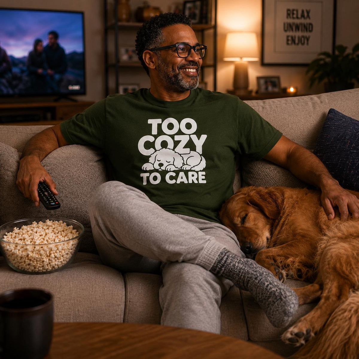 Too Cozy to Care Dog Shirt, Sleeping Fluffy Graphic Tee, Pet Lover Gift