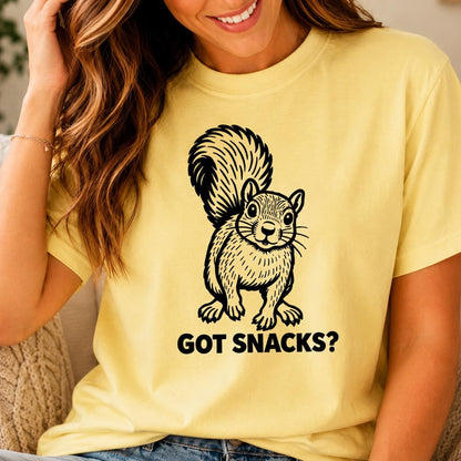 Funny Squirrel Shirt, Woodland Animal Graphic Tee, Got Snacks? Unisex T-Shirt