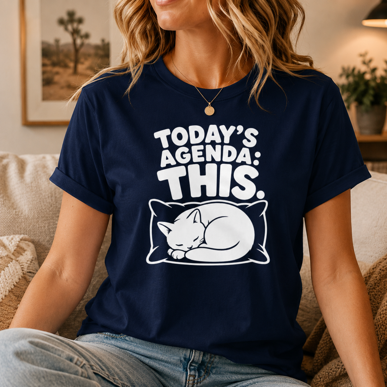 Today’s Agenda This Cat T-Shirt, Funny Sleeping Cat Graphic Tee