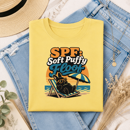SPF Soft Puffy Floof Bunny T-Shirt, Funny Beach Rabbit Tee