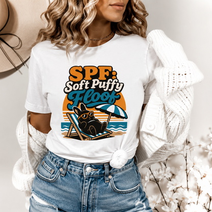 SPF Soft Puffy Floof Bunny T-Shirt, Funny Beach Rabbit Tee