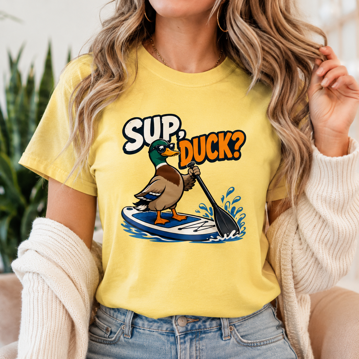 Sup Duck T-Shirt, Funny Mallard Water Sports Graphic Tee