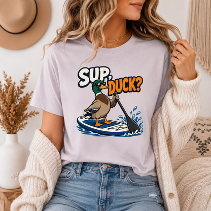 Sup Duck T-Shirt, Funny Mallard Water Sports Graphic Tee