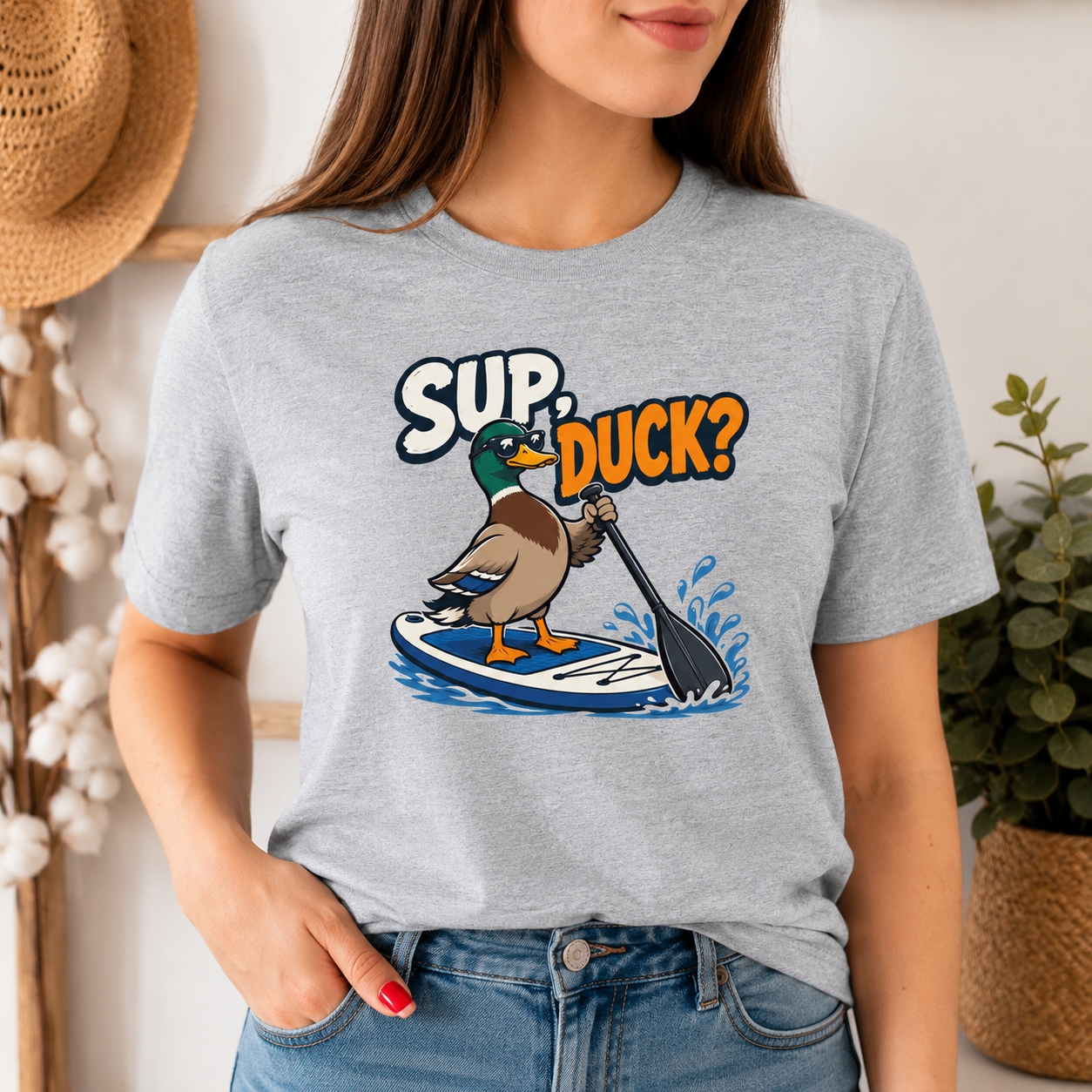 Sup Duck T-Shirt, Funny Mallard Water Sports Graphic Tee