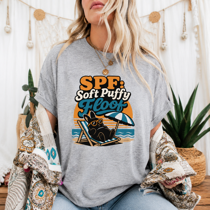 SPF Soft Puffy Floof Bunny T-Shirt, Funny Beach Rabbit Tee