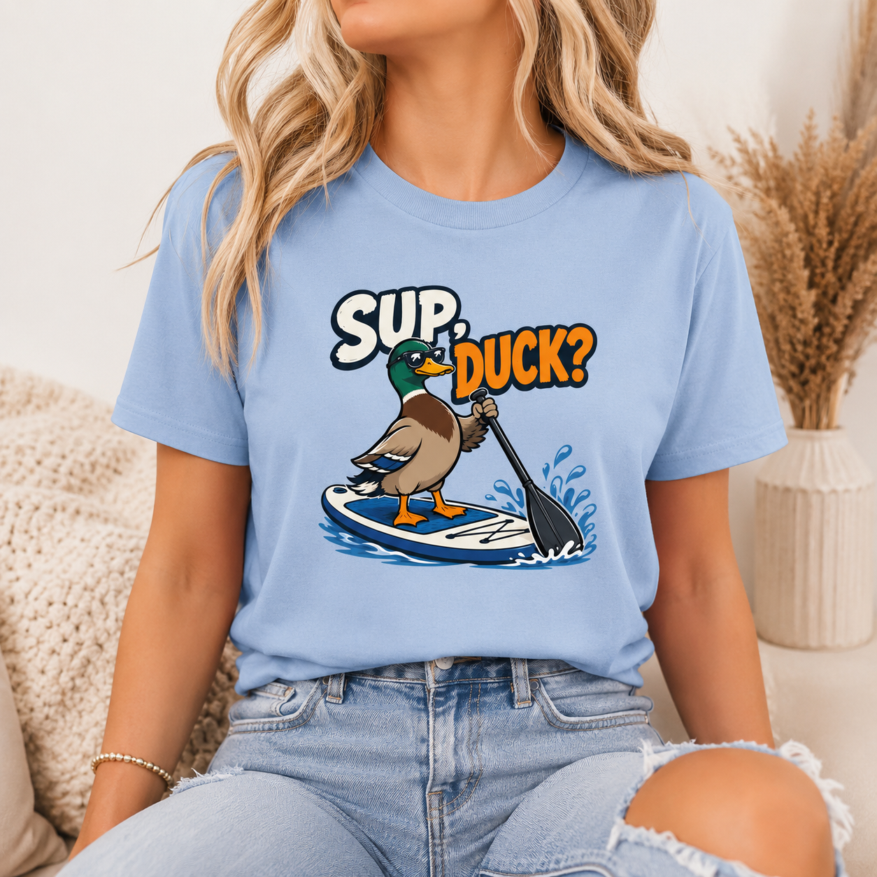 Sup Duck T-Shirt, Funny Mallard Water Sports Graphic Tee