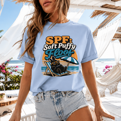 SPF Soft Puffy Floof Bunny T-Shirt, Funny Beach Rabbit Tee