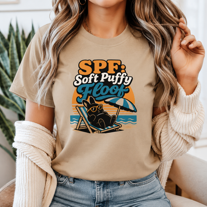 SPF Soft Puffy Floof Bunny T-Shirt, Funny Beach Rabbit Tee