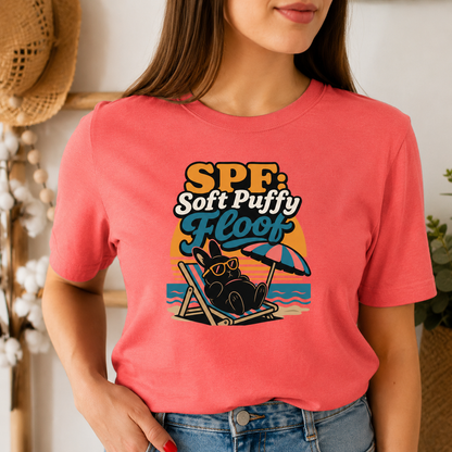 SPF Soft Puffy Floof Bunny T-Shirt, Funny Beach Rabbit Tee